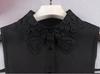 Spring & Winter Women's Anti-Wrinkle Chiffon Embroidered False Doll Collar Lapel Shirt Collar