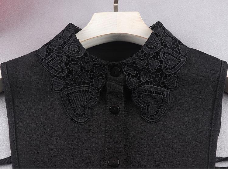 Spring & Winter Women's Anti-Wrinkle Chiffon Embroidered False Doll Collar Lapel Shirt Collar