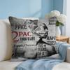 Cool TTupac Pac SShakur Cushion Cover Square Pillow Bedroom Sofa Leisure Comfort Living Room Home Decoration X