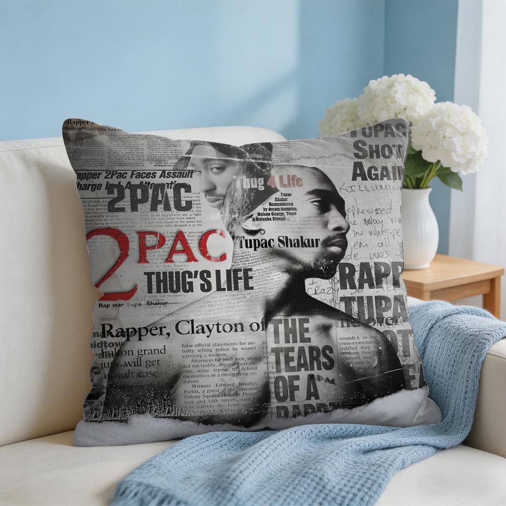 Cool TTupac Pac SShakur Cushion Cover Square Pillow Bedroom Sofa Leisure Comfort Living Room Home Decoration X