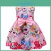 Frozen Elsa Cartoon Girl Dress With Cotton Blend Fabric For Summer Play