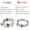 50pcs Stainless Steel Hose Clamp Kit, 1/4" To 1-1/8" T-Bolt, Worm Gear Design, Secure Clamp for Plumbing & Automotive, Metal, Ring Shaped