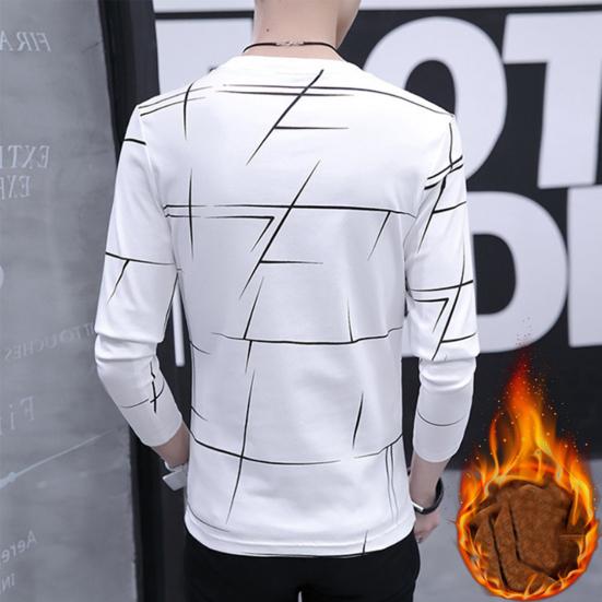 Herren T-Shirt Langarm Rundhals Pullover Weich Junger Stil Warm Bequem Rundhalsausschnitt Lässig Frühling Oberteile für den täglichen Gebrauch