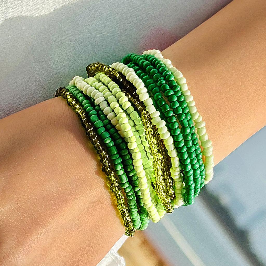 Jewelry Bohemian ethnic style beaded bracelet, design stacked elastic crystal bracelet wholesale