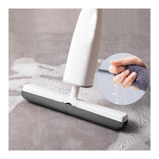 CLEANHOME Sponge Mop, Floor Mop, Flooring, Floor Wiper, Absorbent Mop, Wringer Included, Flat Mop, Floor Cleaning, Dry Wipe, Wet Wipe | Compatible
