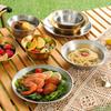 Stainless Steel Cutlery Set Plates and Bowls Camping Set for Home Use | Camping, Hiking, Beach, Outdoor Use