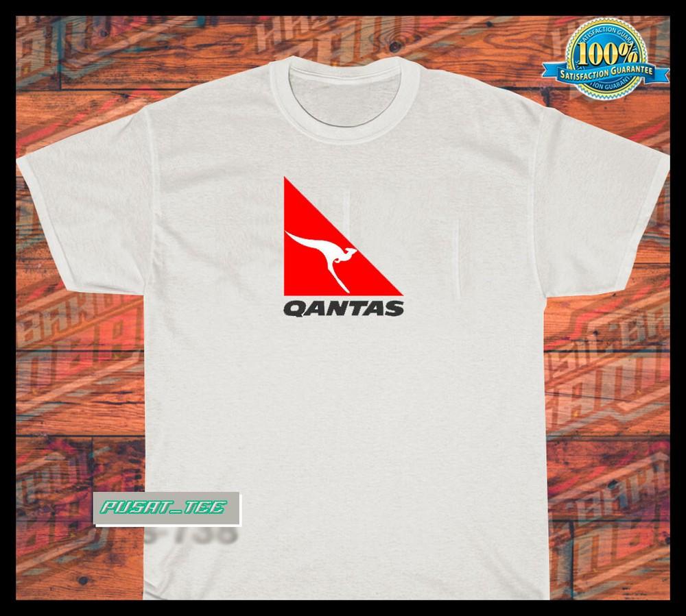 Nieuw Qantas Airlines logo Amerikaans grappig t-shirt MAAT S-5XL Unisex T-shirt