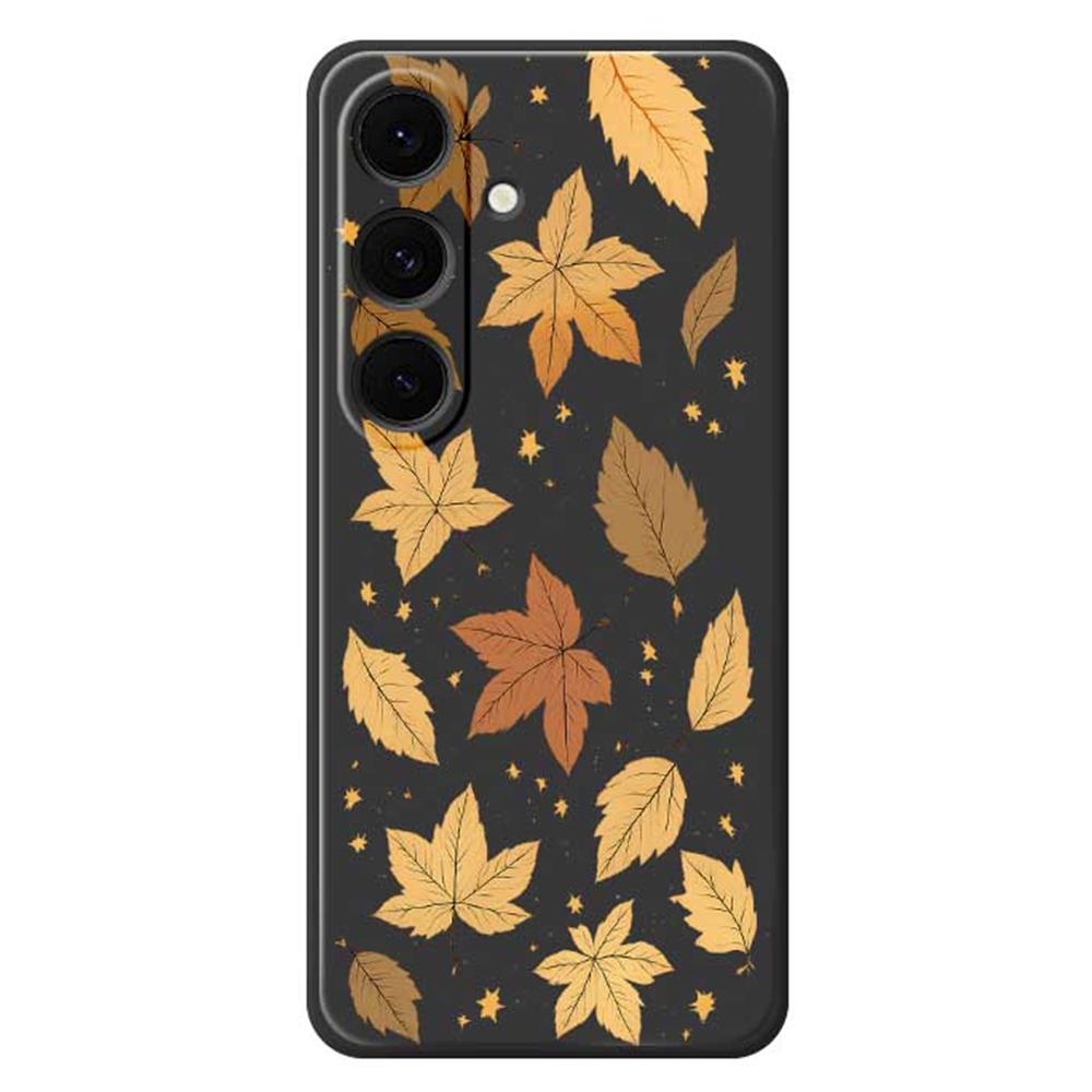 For Samsung Galaxy S24 FE Case Maple Leaves Pattern Printing Straight Edge TPU Phone Back Cover