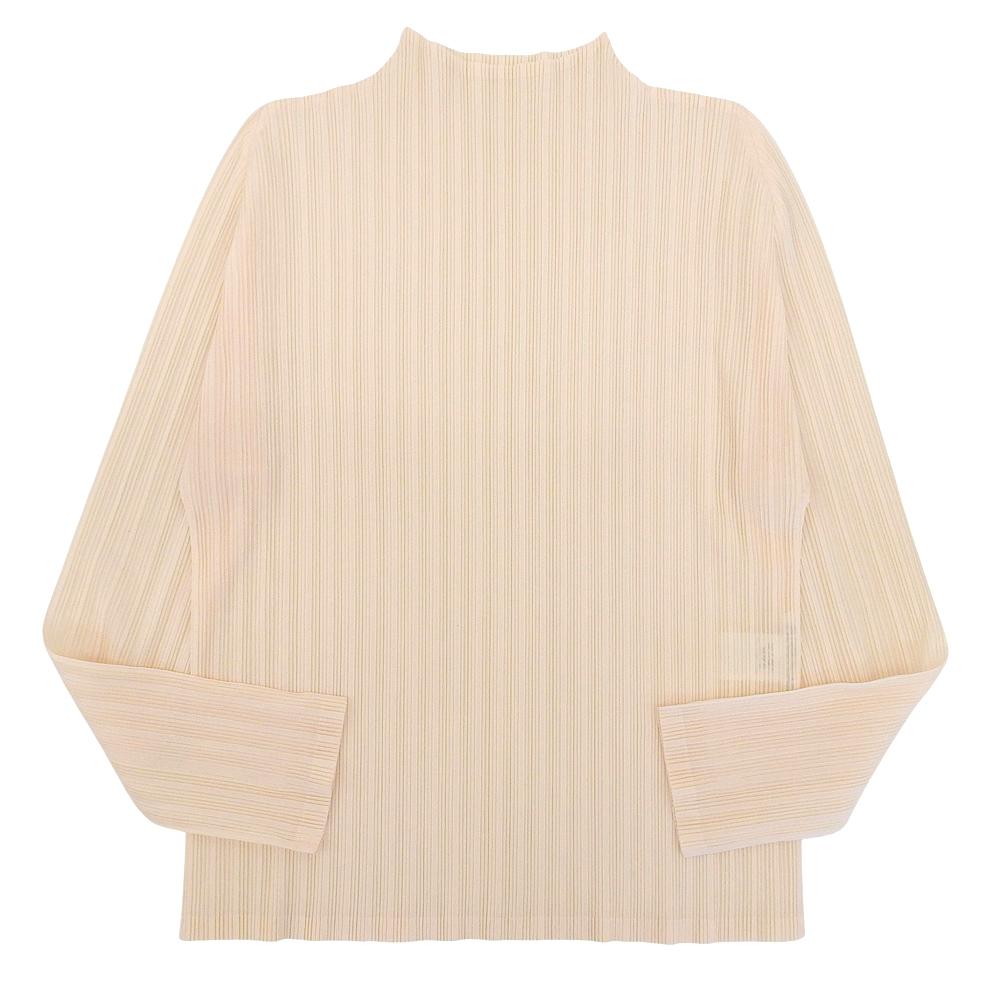 PLEATS PLEASE NOVEMBER RIB PLEATS Long Sleeve Top, Women's, Light Beige, Size 3, 2022AW, PP23FK352 tops 3 light beigeUsed
