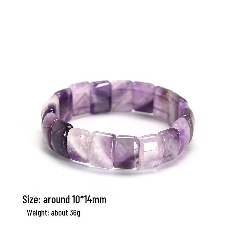Jingde Women's Amethyst Rose Quartz Crystal Bracelet - Simple Single Circle Design