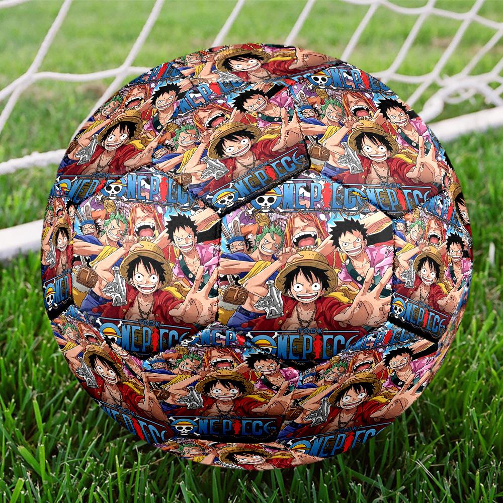 One Piece Print Size 5 Soccer Ball, Standard Match Football for Sports Game and Team Practice, Ideal Gift for Soccer Fans