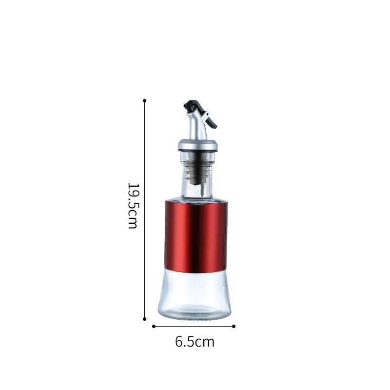 Stainless Steel Glass Oil Bottle Set - Leak-Proof Kitchen Containers for Oil, Soy Sauce, Vinegar, Wine, and Seasonings.