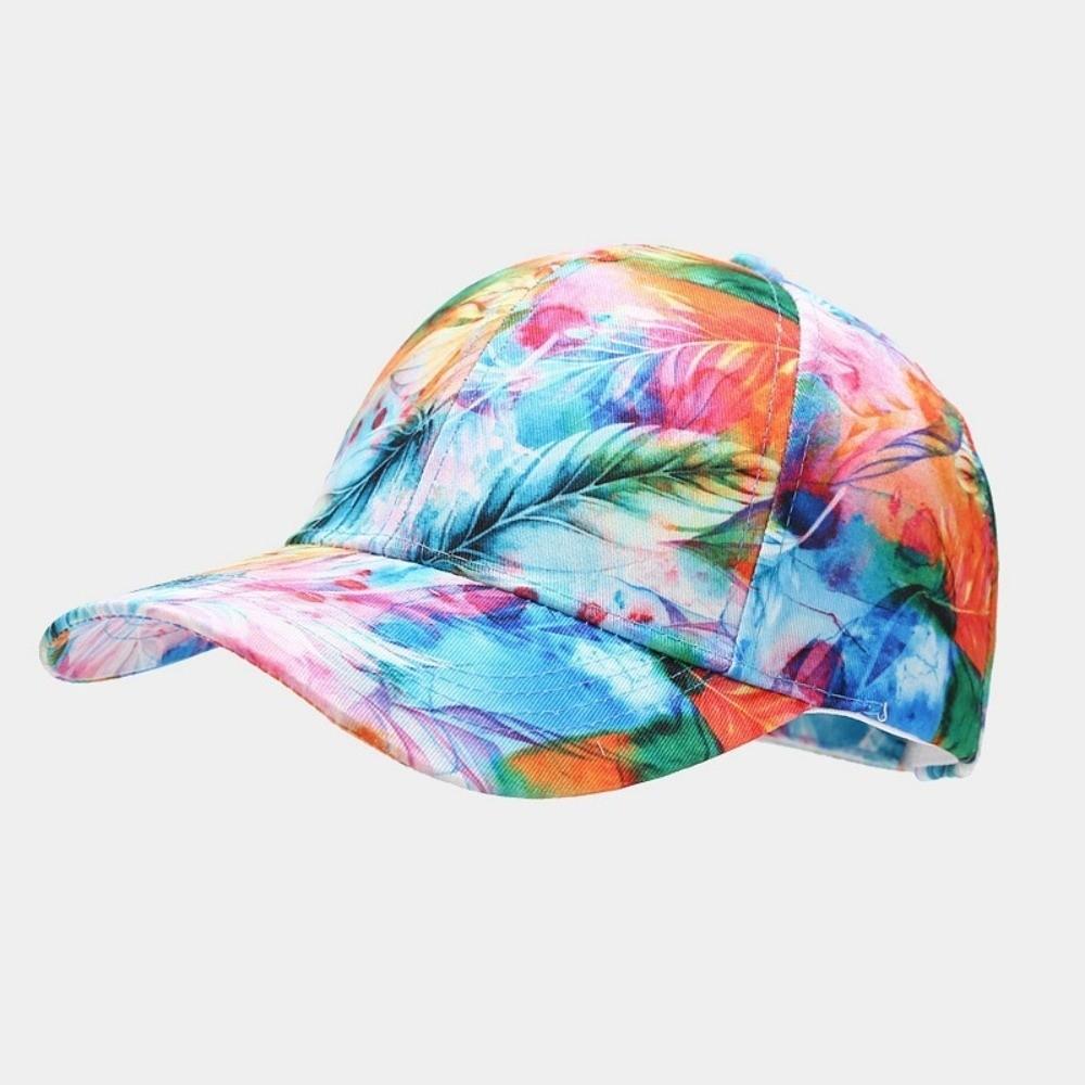 Simple Colorful Graffiti Baseball Cap Sun Protection Adjustable Outdoor Sports Hat Versatile Duck Tongue Hat for Men and Women