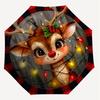 1PC Christmas, DeerAutomatic Open/Close Umbrella with Windproof, 8-Rib Sturdy Canopy, Durable Ribs, Fashionable Design, Outdoor Accessory, Fun Prin, H