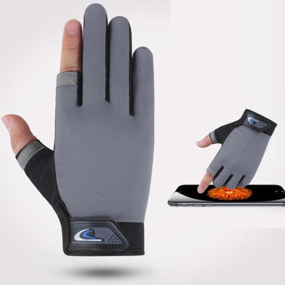 Climbing Two Fingers Cut Riding Gloves Fishing Gloves Fishing Mittens Men Gloves