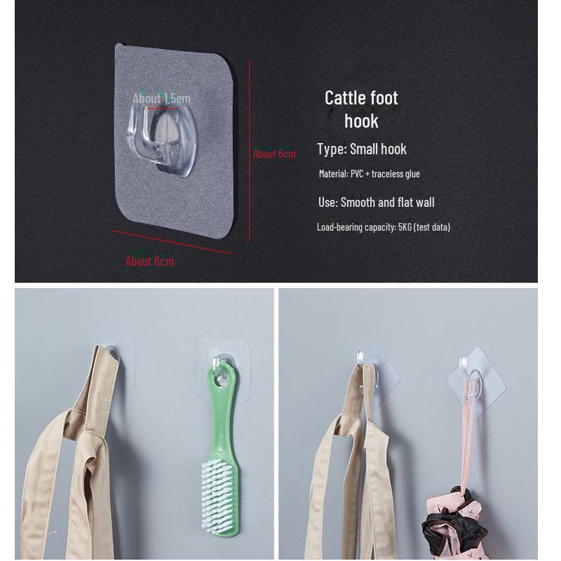 Transparent Adhesive Hook: Nail-Free, Strong Hold, Traceless, Snap-On Suction Hook