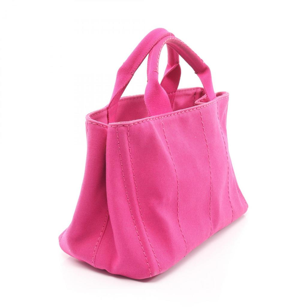 Used PRADA CANAPA Canapa Handbag Canvas Pink Used Women