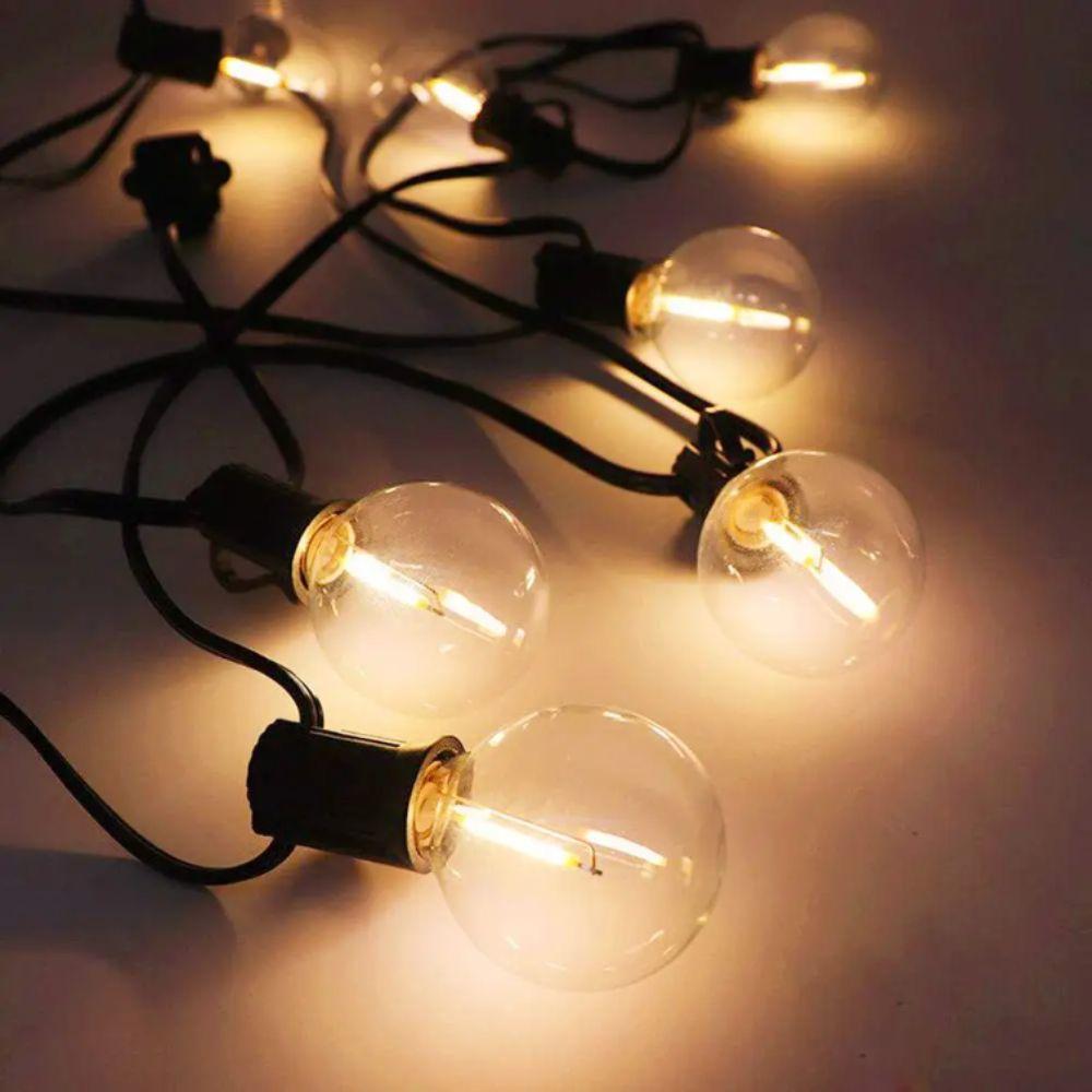 Plastic Bulbs G40 LED Globe String Lights Shatterproof Design Wide Voltage Output Waterproof Bulbs EU US Plug G40 Globe Shape
