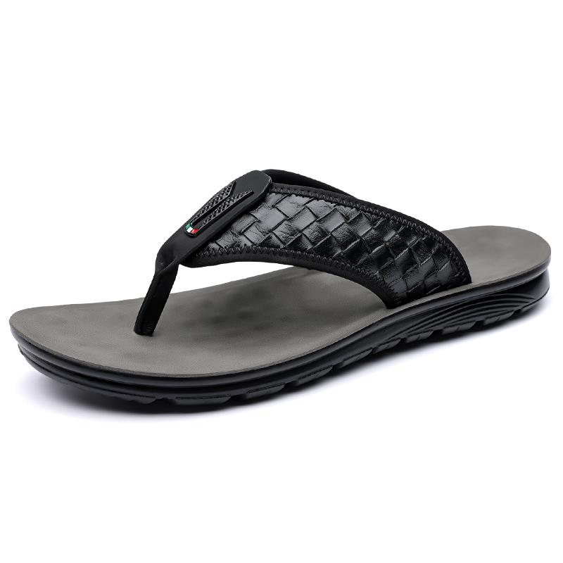 

Fashion High Quality New Luxury Men s Summer Fashion Knit Pattern Slippers Cool Breathable Anti-slip Outdoor Trendy Beach Shoes 38