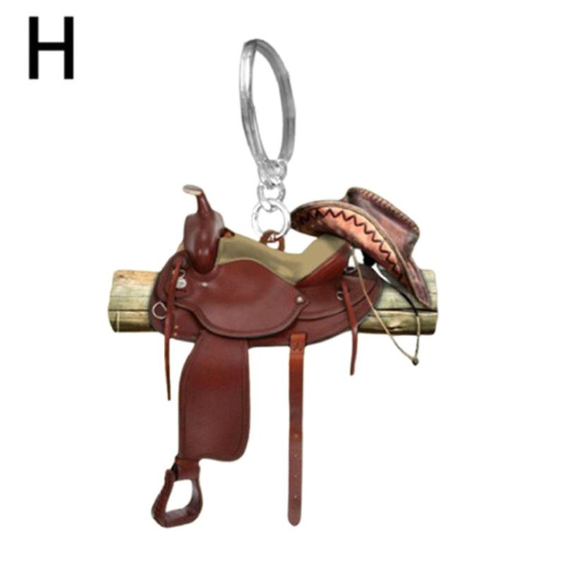 Saddle Shape Acrylic Key Ring Mini Key Chain Hook  Western Cowboy Saddle Acrylic Pendant For Horses Lover Gift Decoration