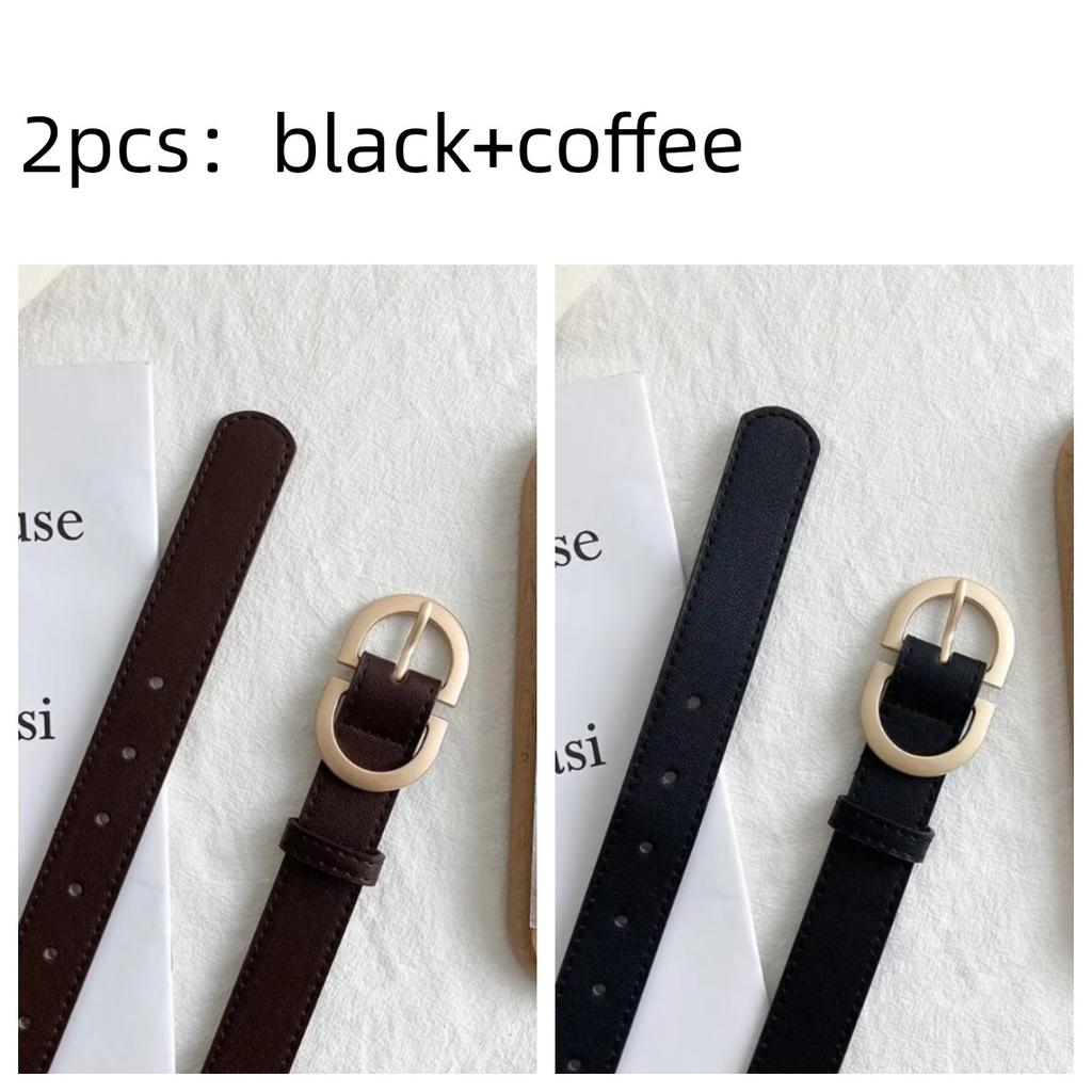 Women's Simple Golden Buckle Belt Women’s Fashion Casual Black Designer Belts Ladies Waist Belts For Jeans Clothing Accessories