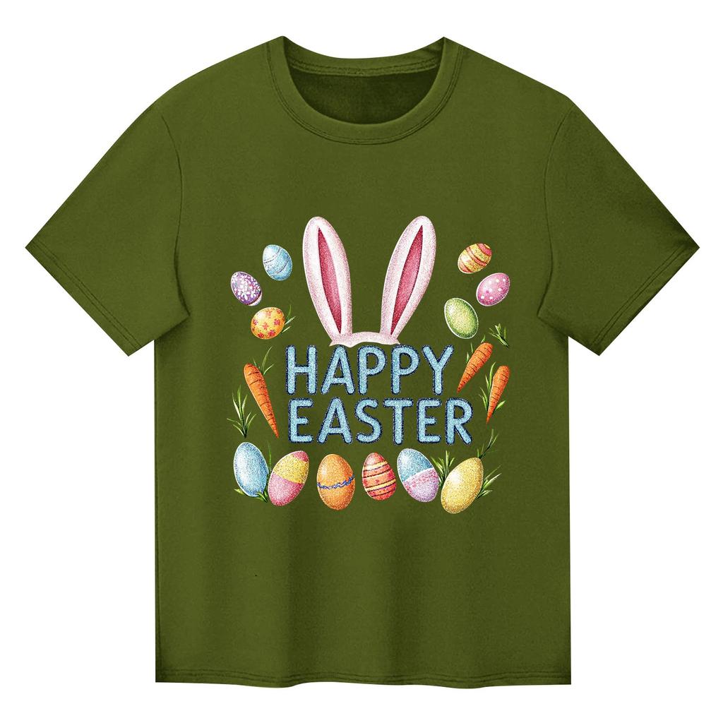 Children's Printed Short Sleeved Round Neck Casual Comfortable Loose Lightweight Top