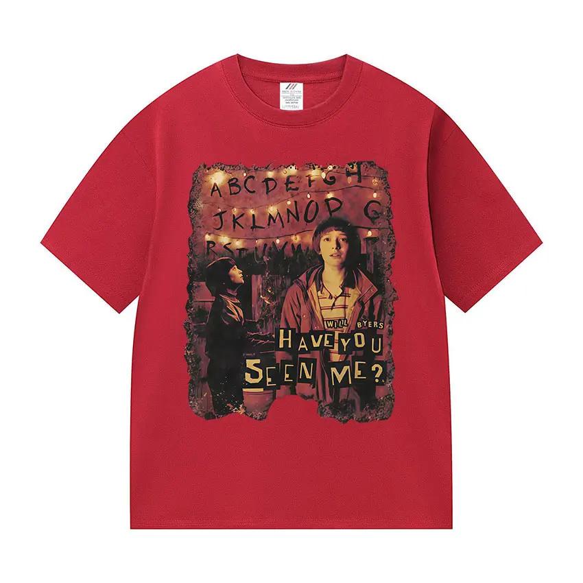 

90s Vintage Will Byers Graphic T Shirt Men s Gothic Fashion Cotton Short Sleeve T-shirts Y2k Unisex Cosplay Clothing Tee Shirt 4XL