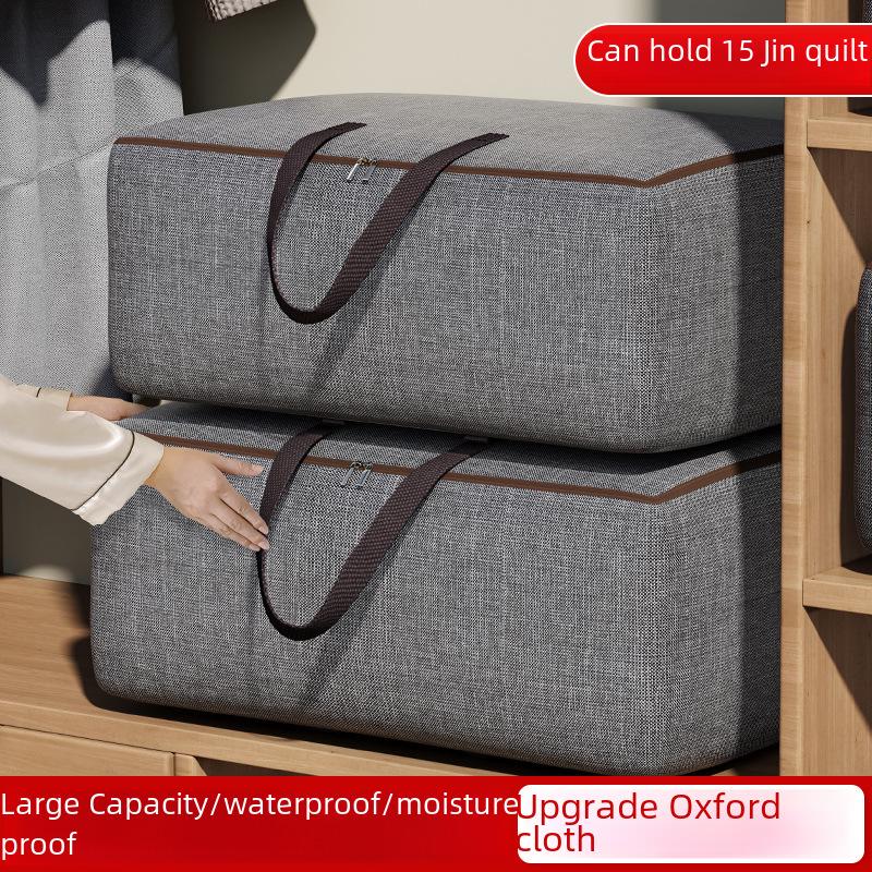 Durable Waterproof Oxford Cloth Quilt Storage Bag - Large Oversized Luggage & Dorm Organizer