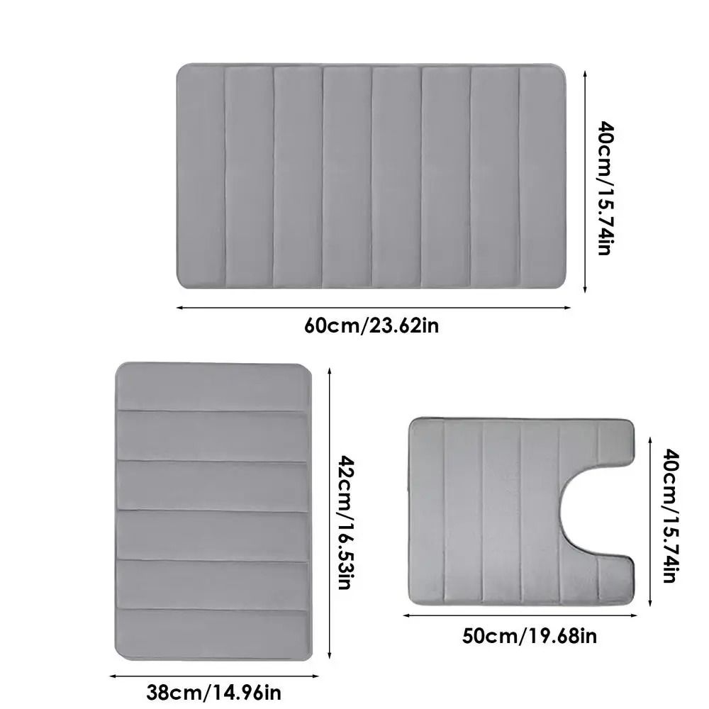 

3 шт./компл. водопоглощающий коврик для ванной комнаты быстросохнущий мягкий коврик для ванной наборы ковриков для домашнего пола light grey
