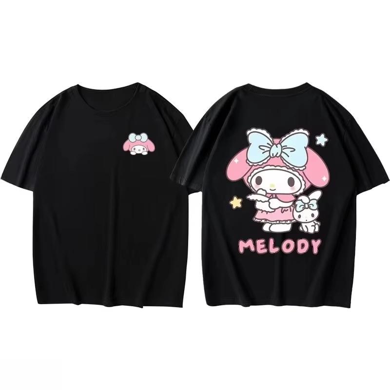 Sanrio Summer New Cute My Melody Printed Tshirt Womens Unisex New Tshirt Y2K Retro  Casual Short Sleeve Top