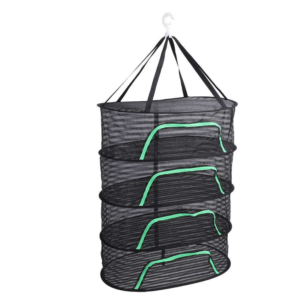Hanging Drying Mesh with Zipper Breathable Polyester Foldable Hanging Mesh Drying Rack for Fish