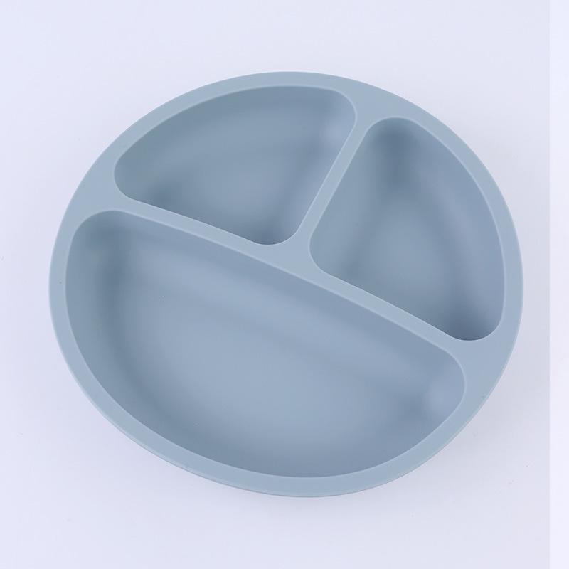 Children's Silicone Divided Plate Set: Food-Grade Tableware with Fork & Spoon for Babies and Toddlers
