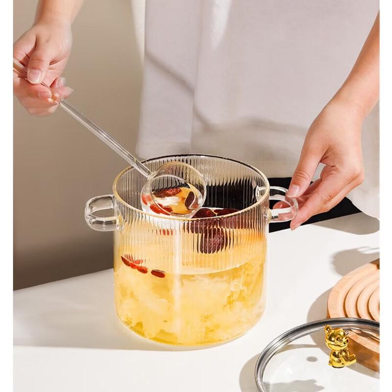 ZISIZ Golden Bear High Borosilicate Glass Milk/Soup Pot 1.7L