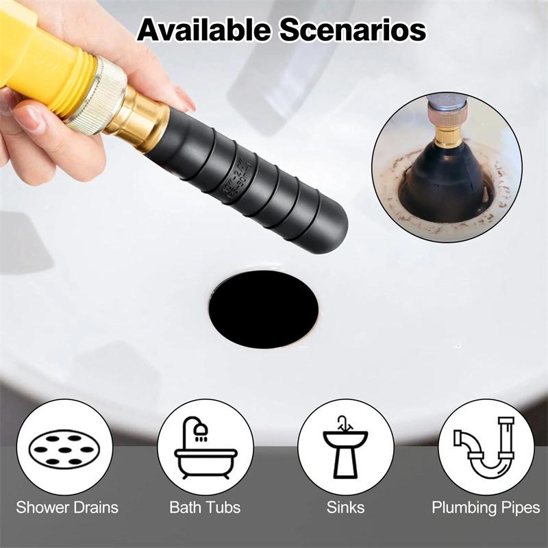 Drain Bladder Fits 1" To 2", 1.5" To 3", 4" To 6" Pipes Rubber Cleaning Bladder, Used For Sewer, Water Pipe Dredging Cleaning