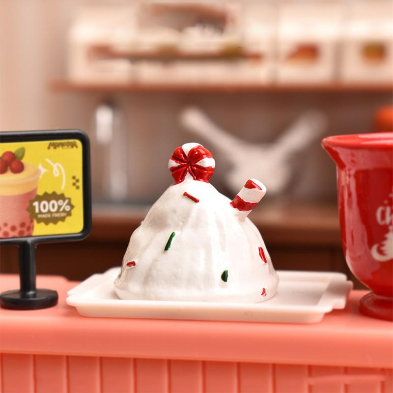 2/5Set Mini Snow-Topped Coffee Cup Decoration Miniature Christmas Cup Scene Landscape Resin Dollhouse Accessory Xmas Craft Gift