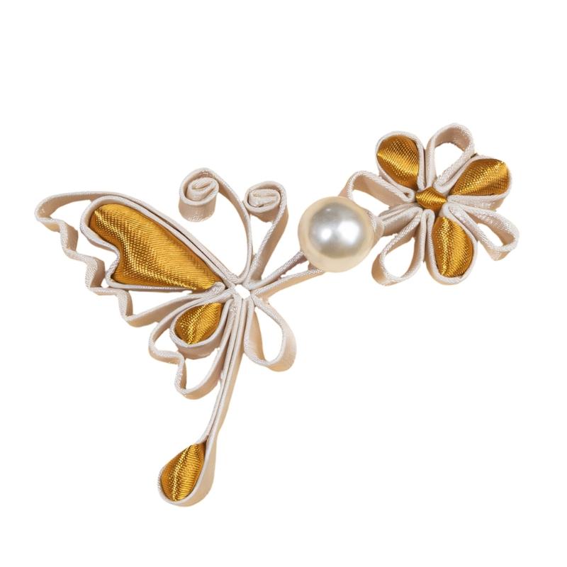 Satins Fabric Butterfly Knot Button Ideal For Wedding Dress And Clothing Embellishment