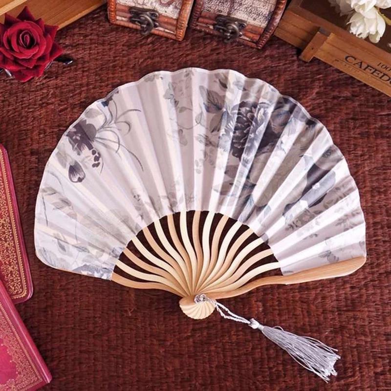 Ancient Style Ink Painting Folding Fan Japanese Style Female Chinese Style Classical Hanfu Folding Fan Dance Fan Silk Fan Summer