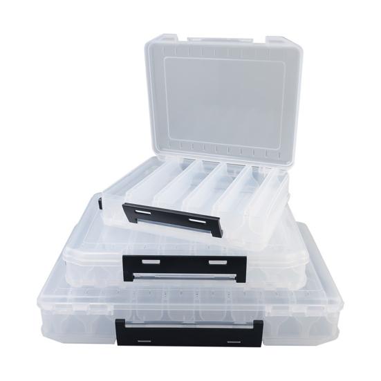 10/14/16 Grids Takle Box Fiske lokkebeholder med håndtak Gjennomsiktig design Multi-rom Kompakt størrelse bærbar fiskeagn oppbevaringsveske