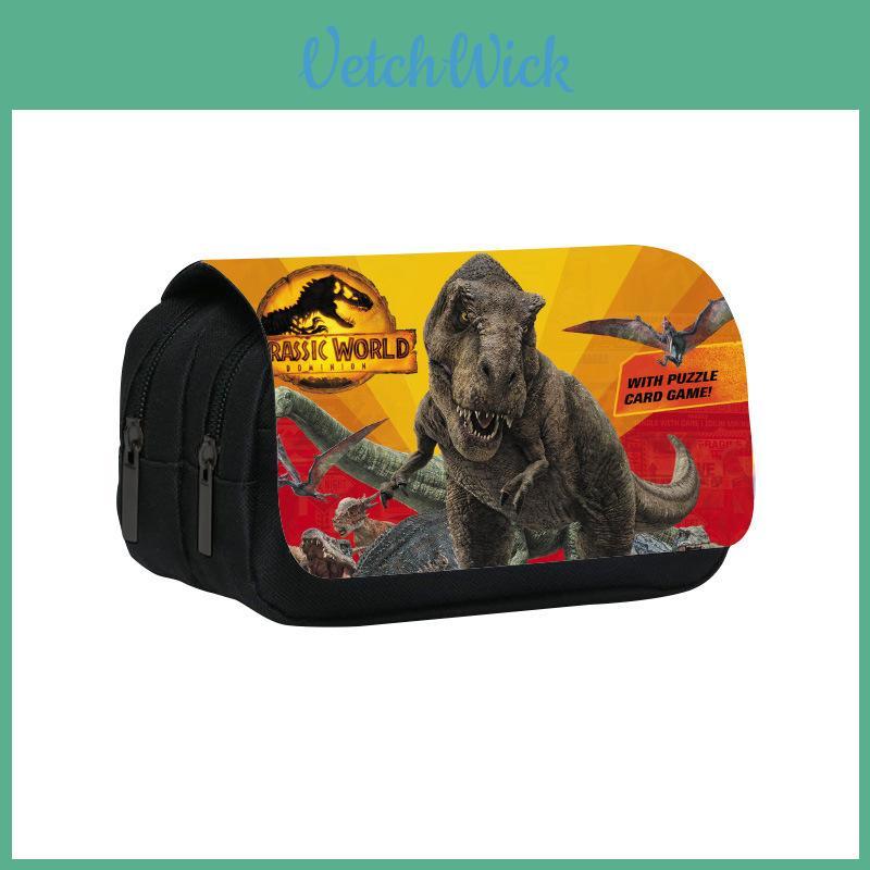 Borsa Portapenne per Studenti a Doppio Strato con Fantasia di Dinosauri Jurassic World per Scuola e Lavoro