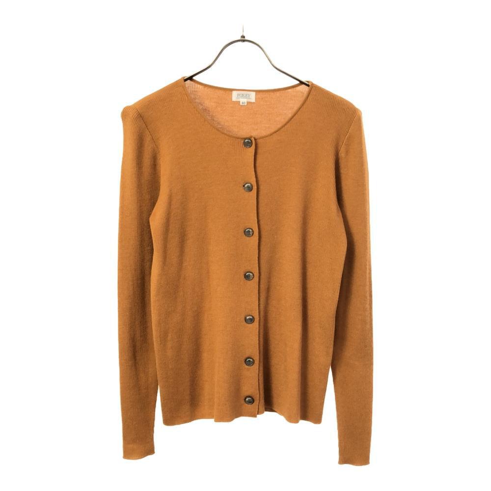 FOXEY Made In Japan Wool Blend Long Sleeve Rib Knit Cardigan 40 Women Used