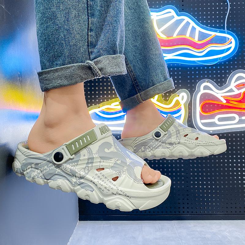 New men's sandals big size thick-soled lightweight slippers men's fashionable casual sports sandals breathable beach shoes men