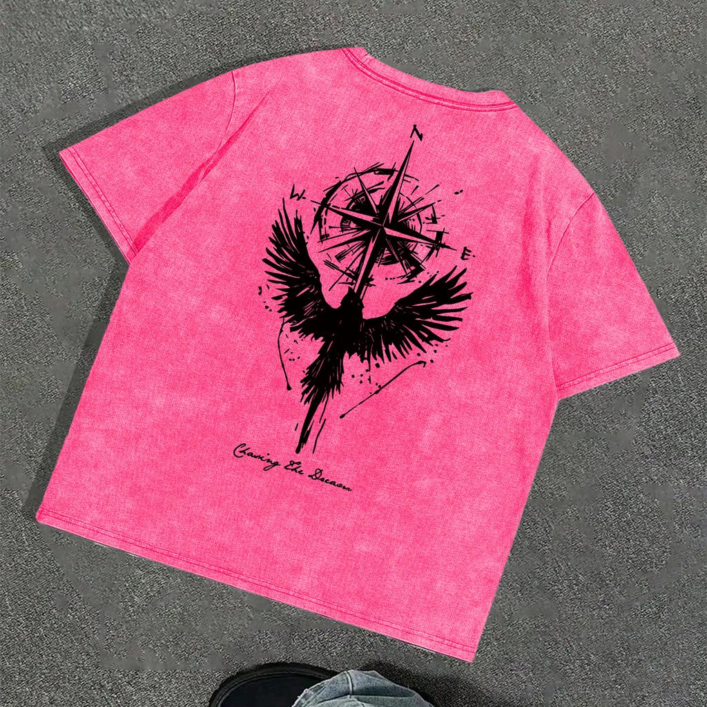 Men's Graphic Tees Shirt Unisex Cotton Oversized T-Shirt Short Sleeve Vintage Streetwear Casual Tee Top