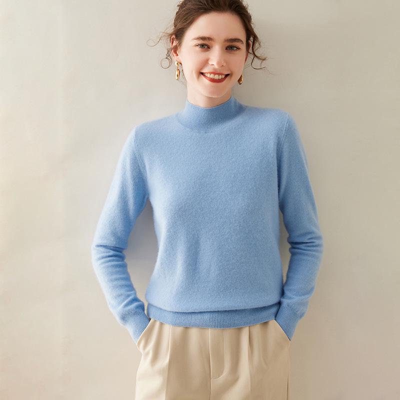 Women's Cashmere Sweater: Half-High Neck, Pullover, Soft & Comfortable, Warm Luxury Knitwear