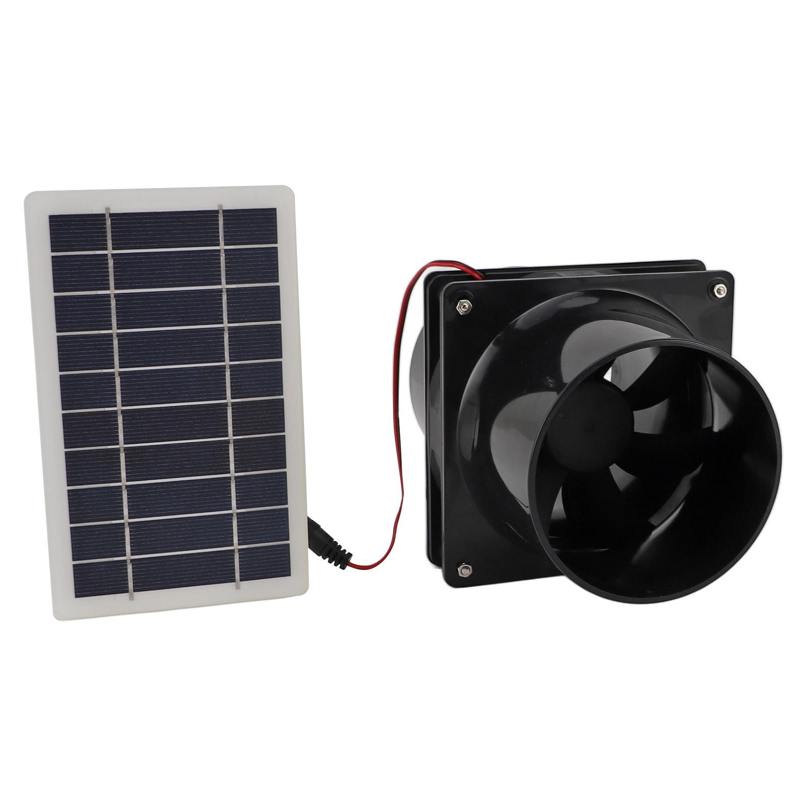 

10W 12V Solar Powered Exhaust Fan for Round Pipe ABS Solar Panel Ventilation Fan Kit for Pet House Chicken Coop RV