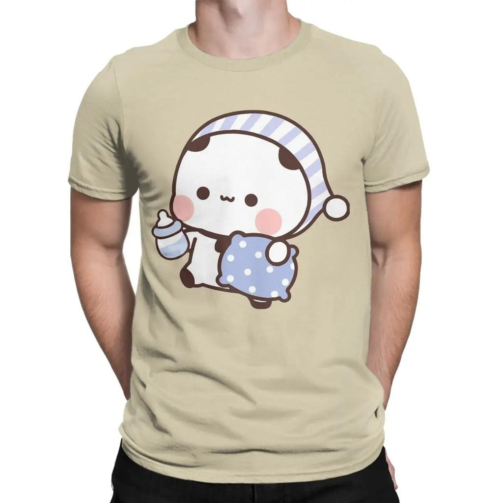 Men Bubu Panda Going To Sleep With Dudu Bear T Shirts 100% Cotton Clothes Crazy Short Sleeve Crewneck Tees Size T-Shirt 71813