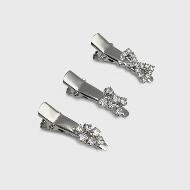 Jean Paul Clarisse Cubic Metal Mini Hair Clip SET (3PCS) JP-25-044CC