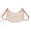 Vintage Floral Zipper Closure Leather Crescent Bag Women Handbags Pink 6307413