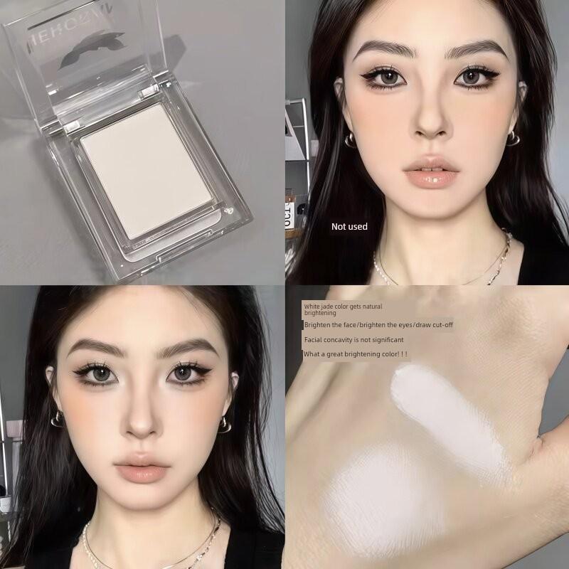 Purple Iris Flower! Colorful Single-Color Eyeshadow, Matte Single Blue Highlighter, Sparkling Pink Base, White and Green