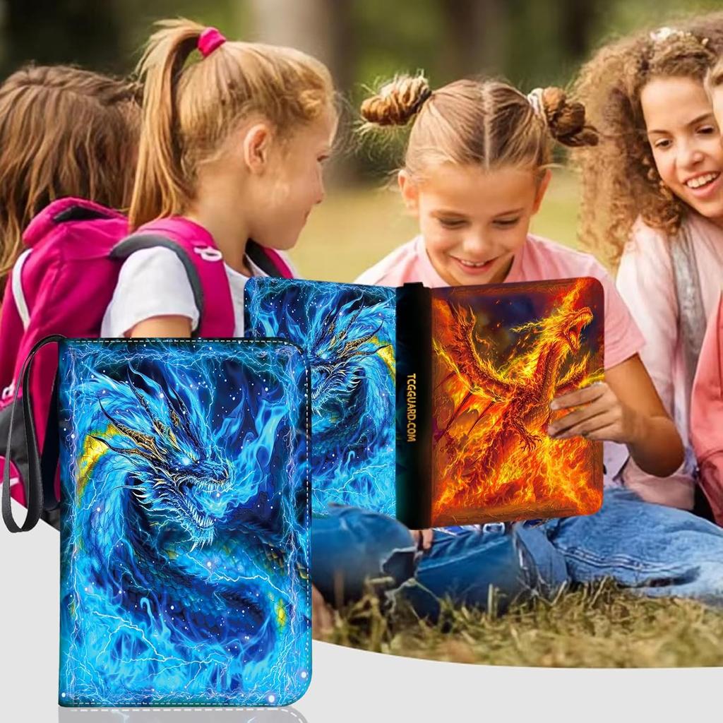 1008 Card Binder 9 Pocket, 3-Ring Trading Card Binder with 56 Page Removable Sleeves, High Storage Waterproof Trading Card Holder Collection Card