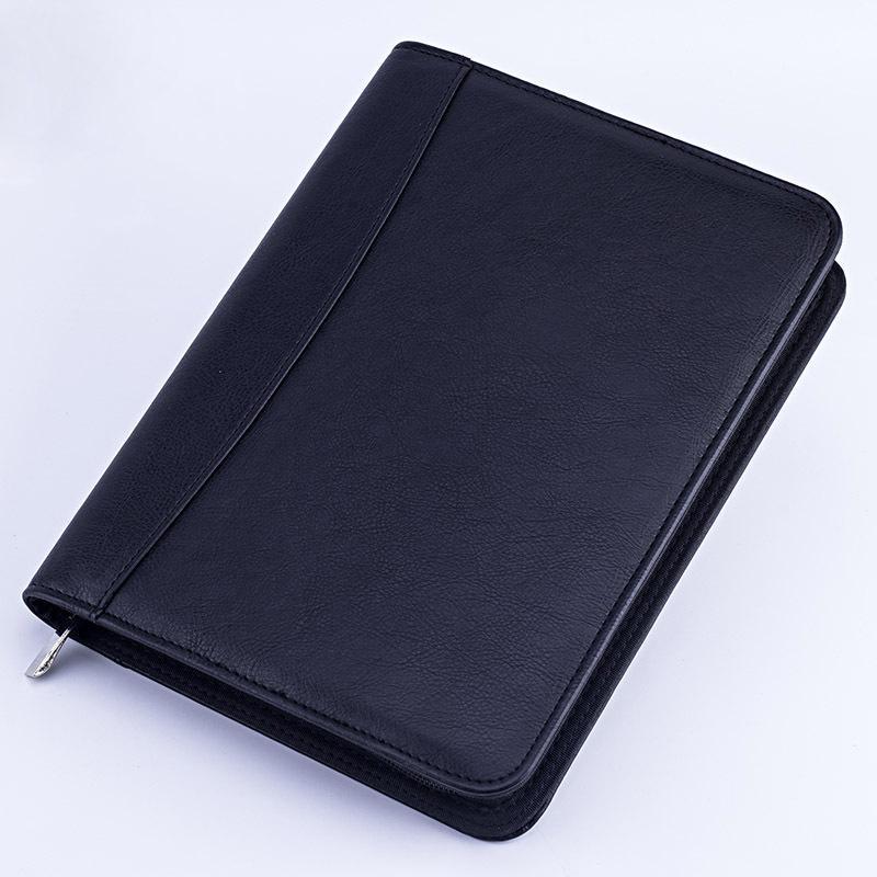 A5 Padfolio File Folder Document Bag with Calculator Zipper Fichario Binder Notebook Briefcase Executive Spiral 6 Ring Note Book